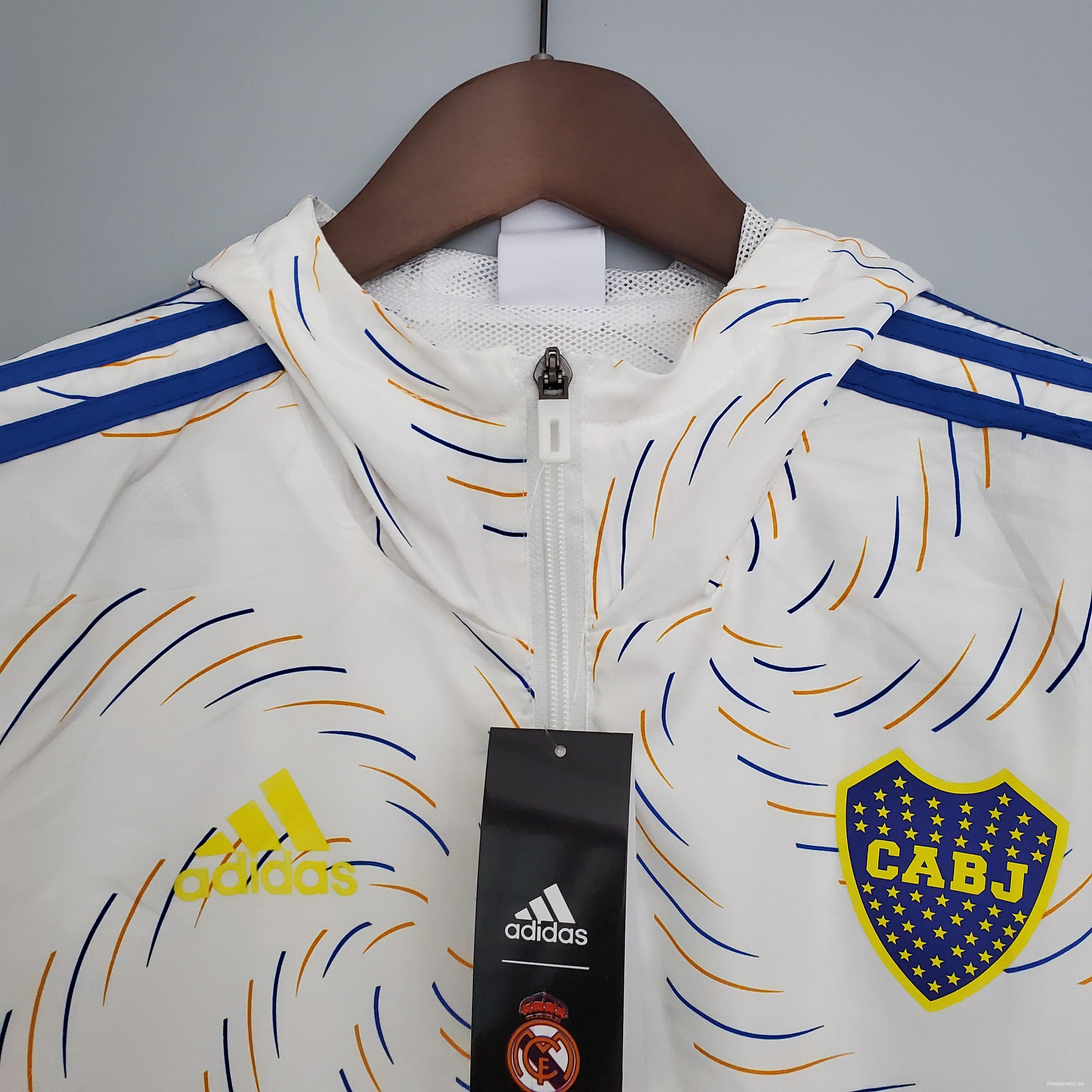 Windbreaker Boca Juniors White Soccer Jersey