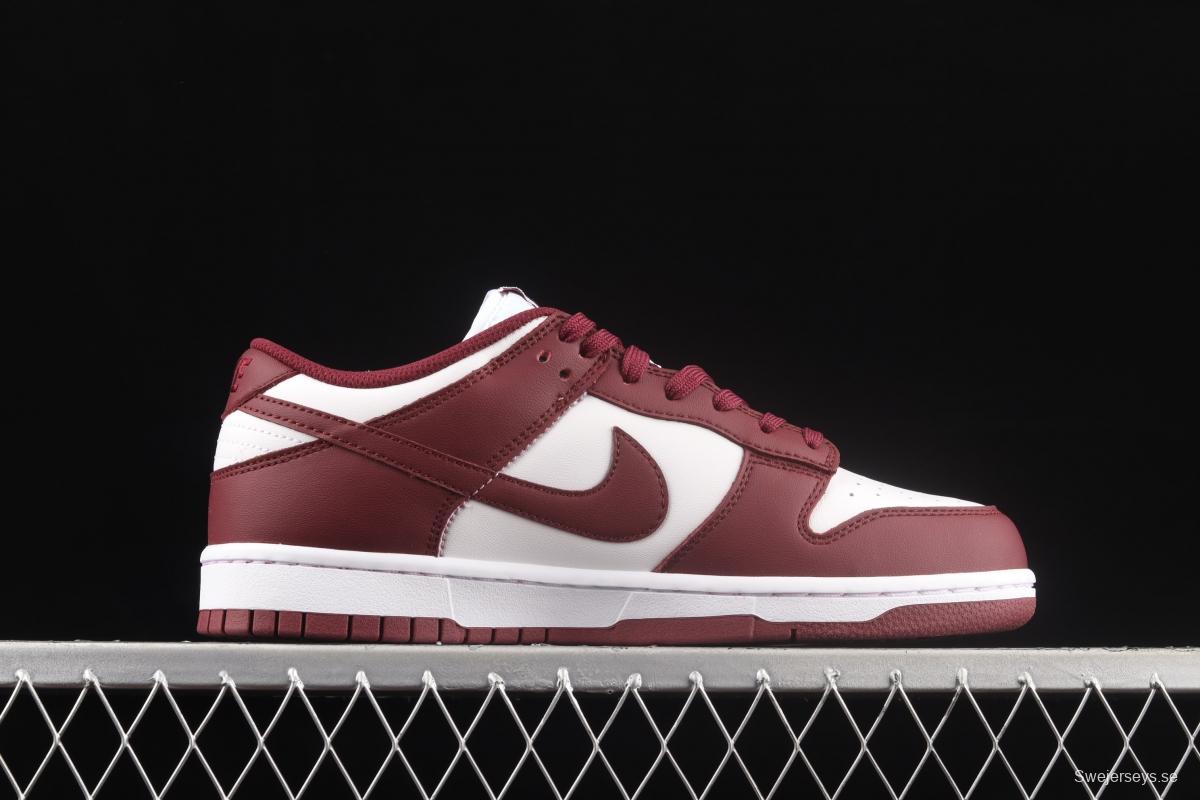 NIKE SB DUNK Low Prm wine red and white color SB buckle rebound fashion leisure board shoes DD1503-108