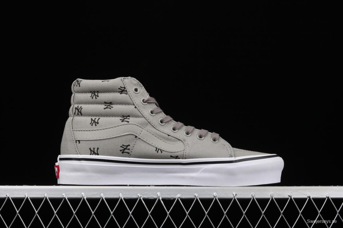 Vans Sk8-Hi Vlt Lx YaNIKEes Yankees co-branded high-top casual canvas shoes VN0A4CS5W43