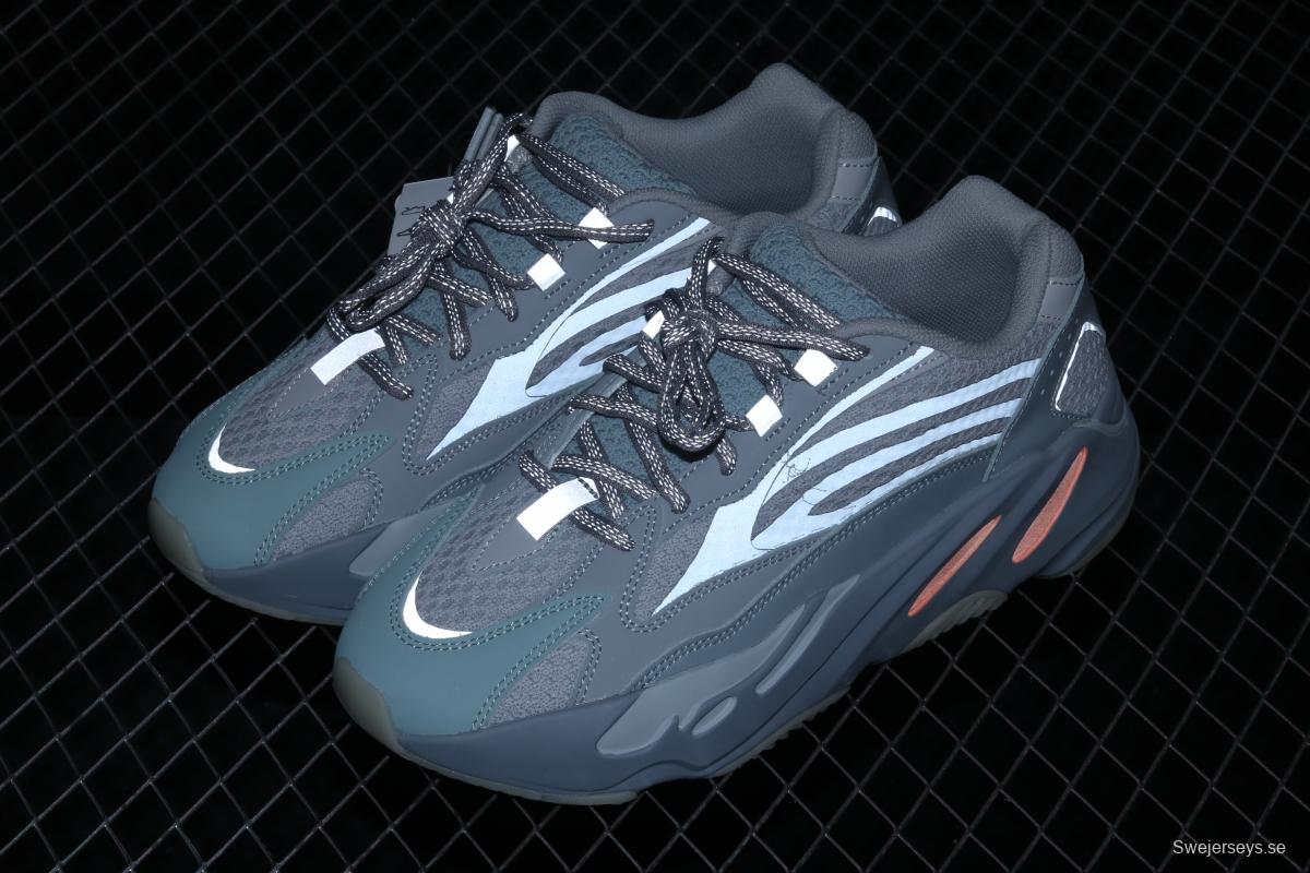 Adidas Yeezy Boost 700V2 Inertia FW2549 Kanye coconut 700V2 grayish blue running shoes 3M reflective BASF popcorn outsole