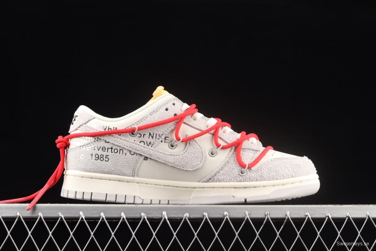 OFF-White x NIKE DUNK Low OW suede SB buckle rebound fashion casual board shoes DJ0950-103