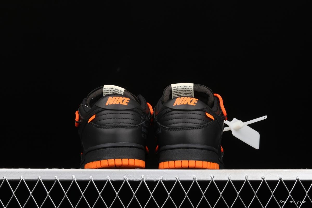 OFF-White x Futura x Nike DUNK Low Black Orange Tripartite name Black Orange Deconstruction Board shoes CT0856-005X