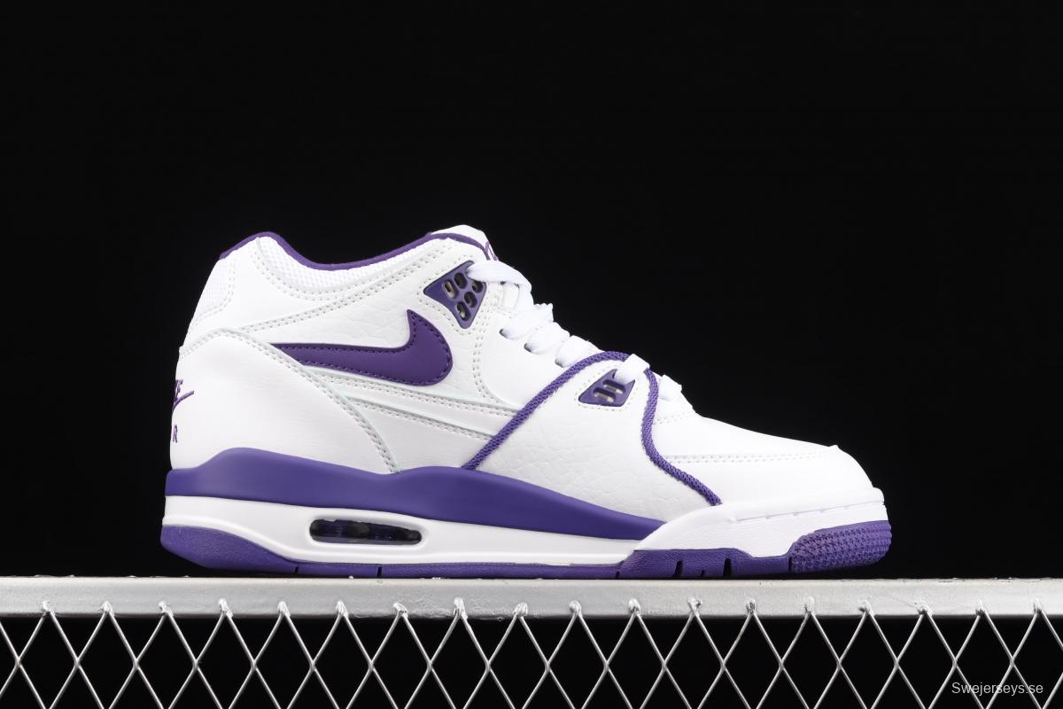 NIKE Air Flight 89 White and Purple Air cushion Basketball shoes CN0050-101