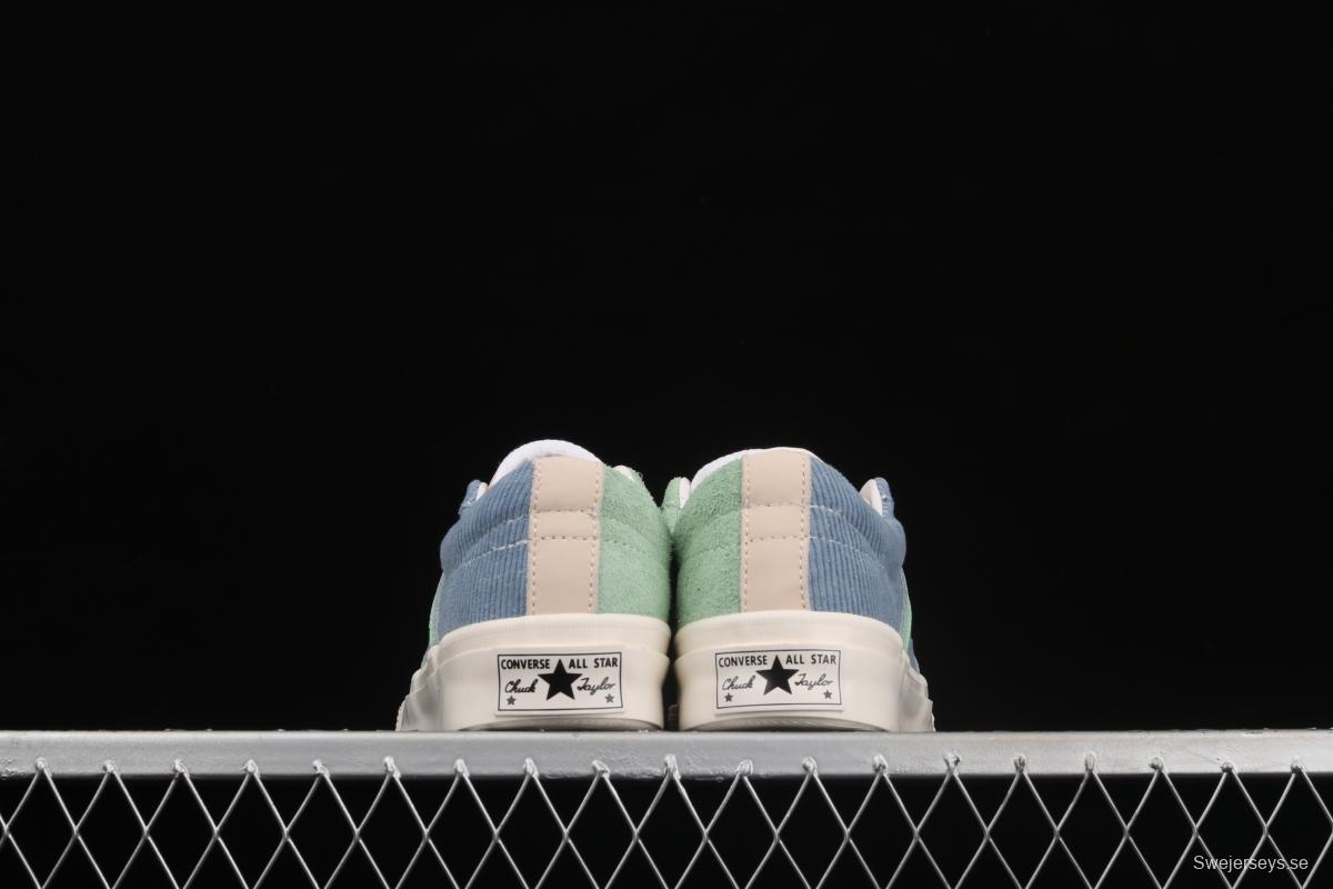 Material Block x Converse One Star ACAdidasmy joint style white and green spliced low-top basketball shoes 170572C