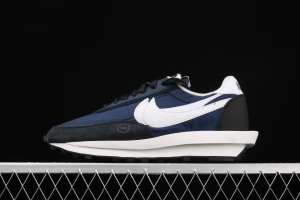 Fragment Design x Sacai x NIKE LVD Waffle Daybreak Fujiwara Hiroshi Fujiwara co-signed the catwalk style double hook Swoosh running shoes BV0073-041