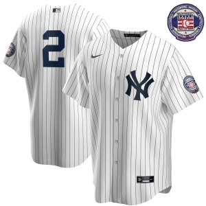 Men's Derek Jeter White&amp;Navy 2020 Hall of Fame Induction Team Jersey