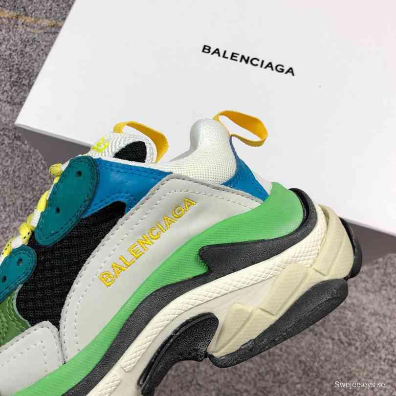 Men Balenciaga Triple-S Sneaker Multi-Color Green/Grey/Blue