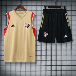 23-24 Sao Paulo Beige Vest Jersey+Shorts