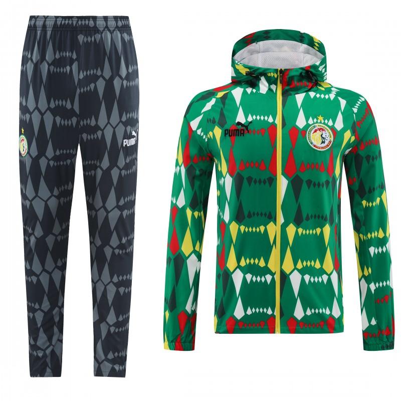 2024 Senegal Green Hoodie Full Zipper Jacket +Long Pants