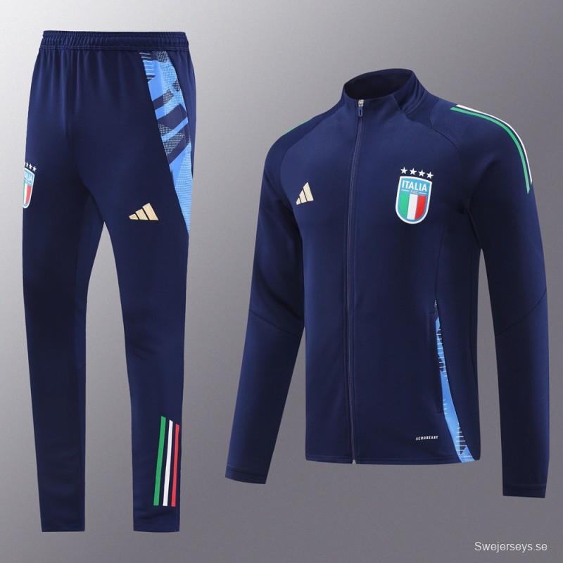 2024 Italy Navy Full Zipper Jacket +Long Pants