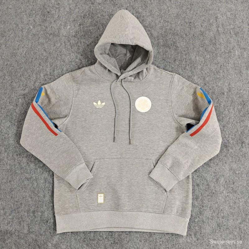 2024 Colombia 120th Black/Navy/Grey/Beige/White Hoodie With Golden Badge