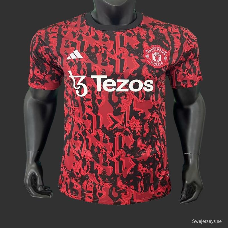 23/24 Manchester United Red Black Training Jersey